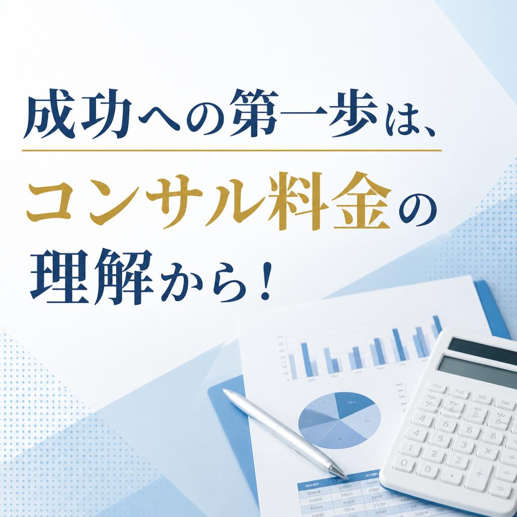 成功への第一歩は、コンサル料金の理解から！