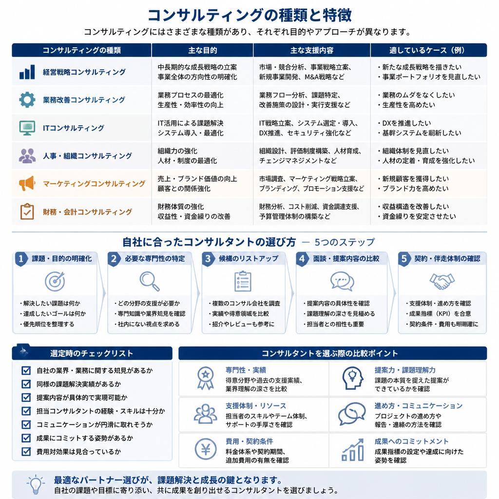 コンサルティングの種類と選び方
